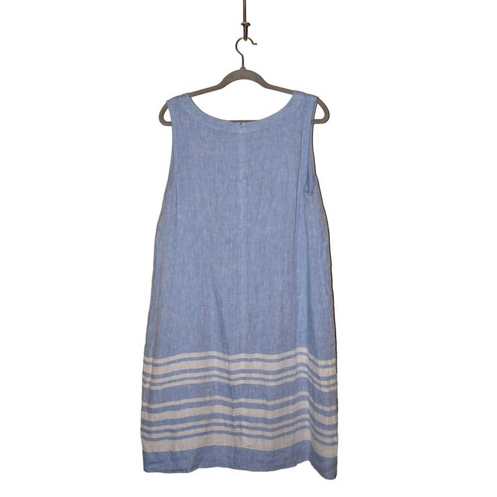 TALBOTS $149 Split Neck Sleeveless Linen Shift Dr… - image 2