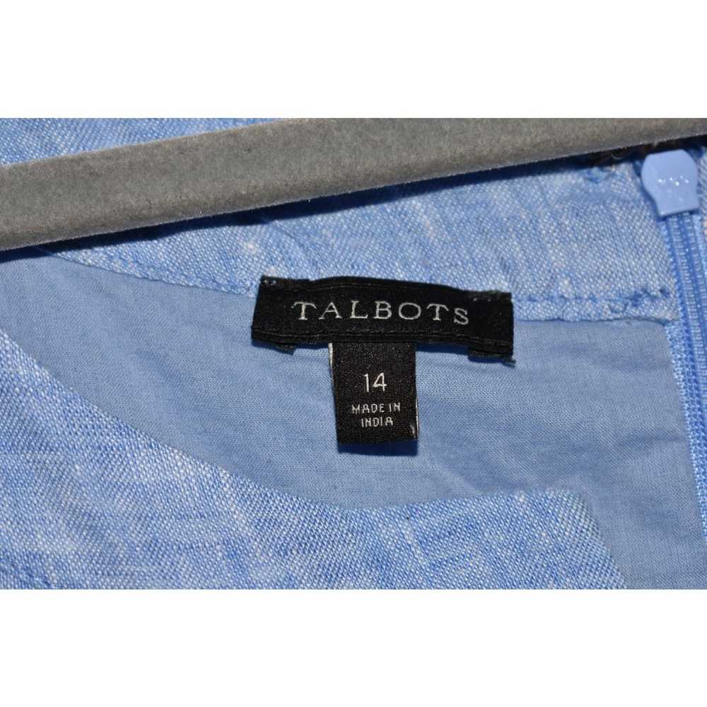 TALBOTS $149 Split Neck Sleeveless Linen Shift Dr… - image 3