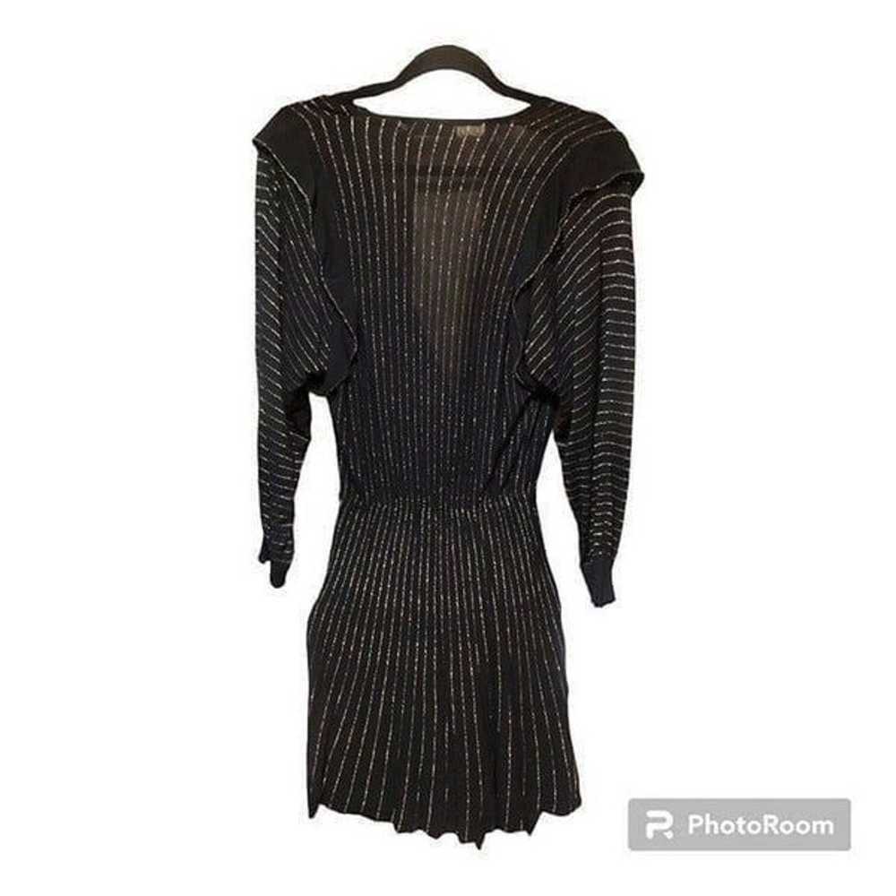 Zara Black Gold Shimmer Threaded Midi Dress - image 7