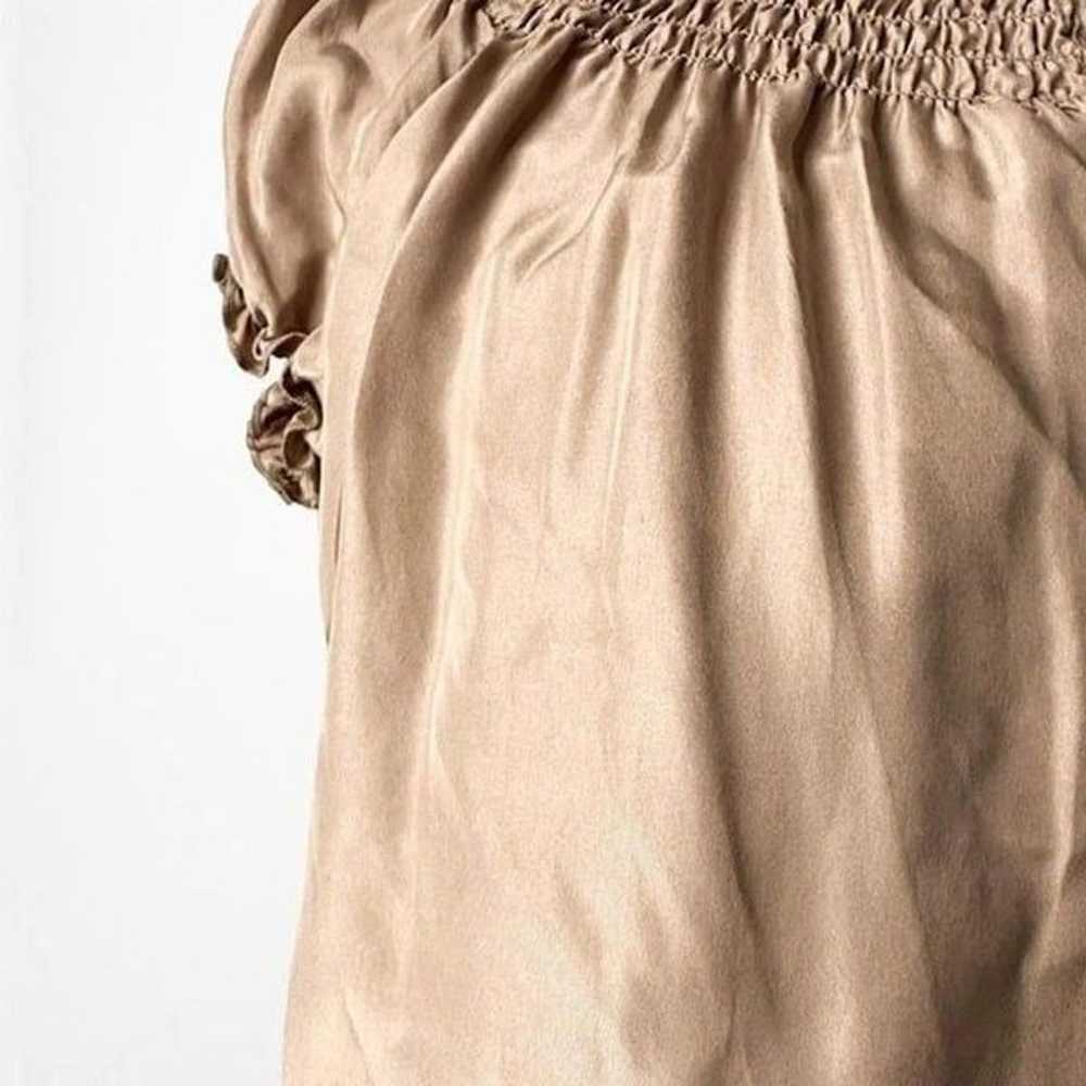 Talbots Silk Brown Beige Puffy Sleeve Knee Length… - image 6