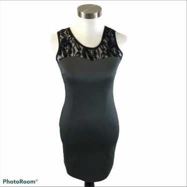 MM Couture Grey and Black Lace Bodycon Dress small