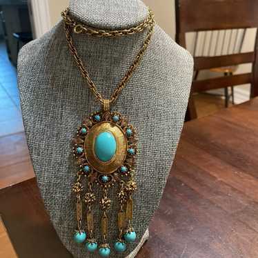 Fabulous statement Etruscan style g.t. Necklace w… - image 1