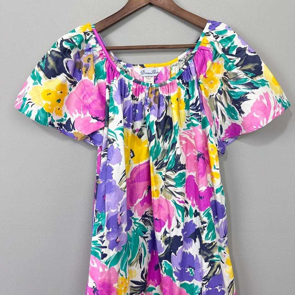 Vintage Donna Beth Floral Midi Dress Sz Large Max… - image 9