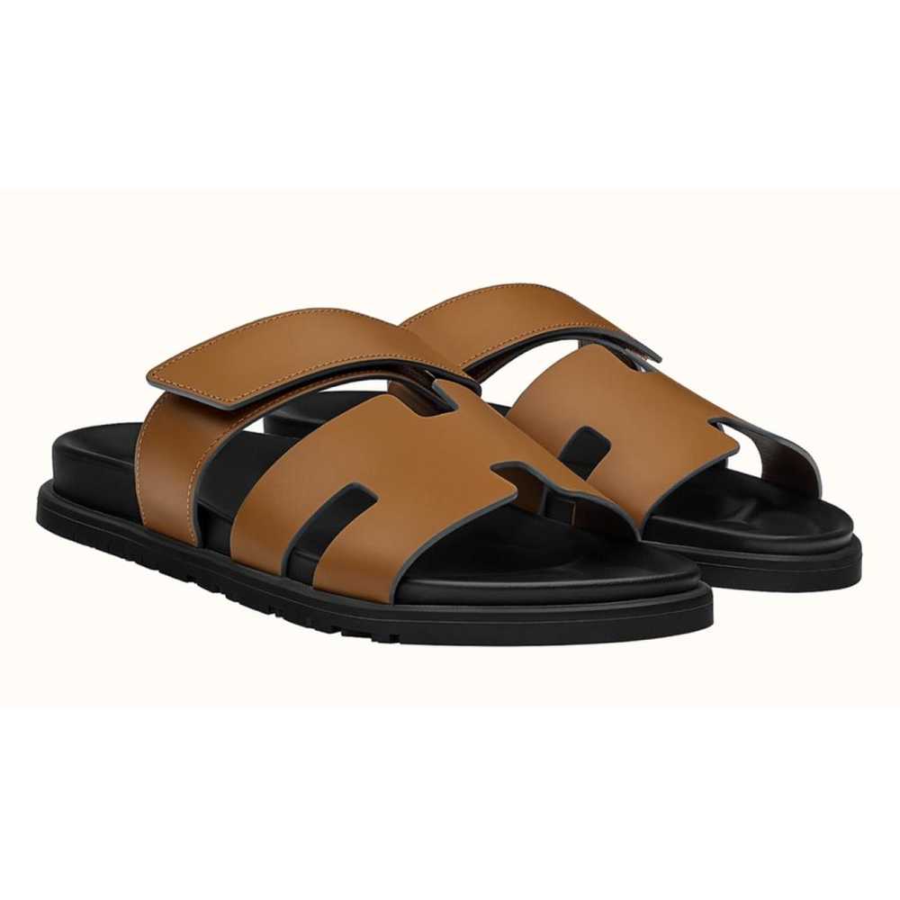 Hermès Chypre leather sandals - image 2