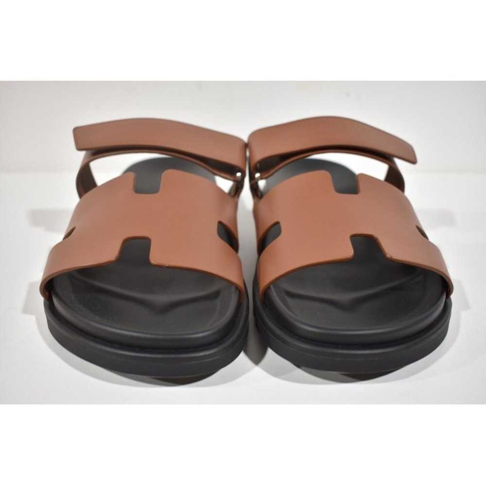 Hermès Chypre leather sandals - image 3