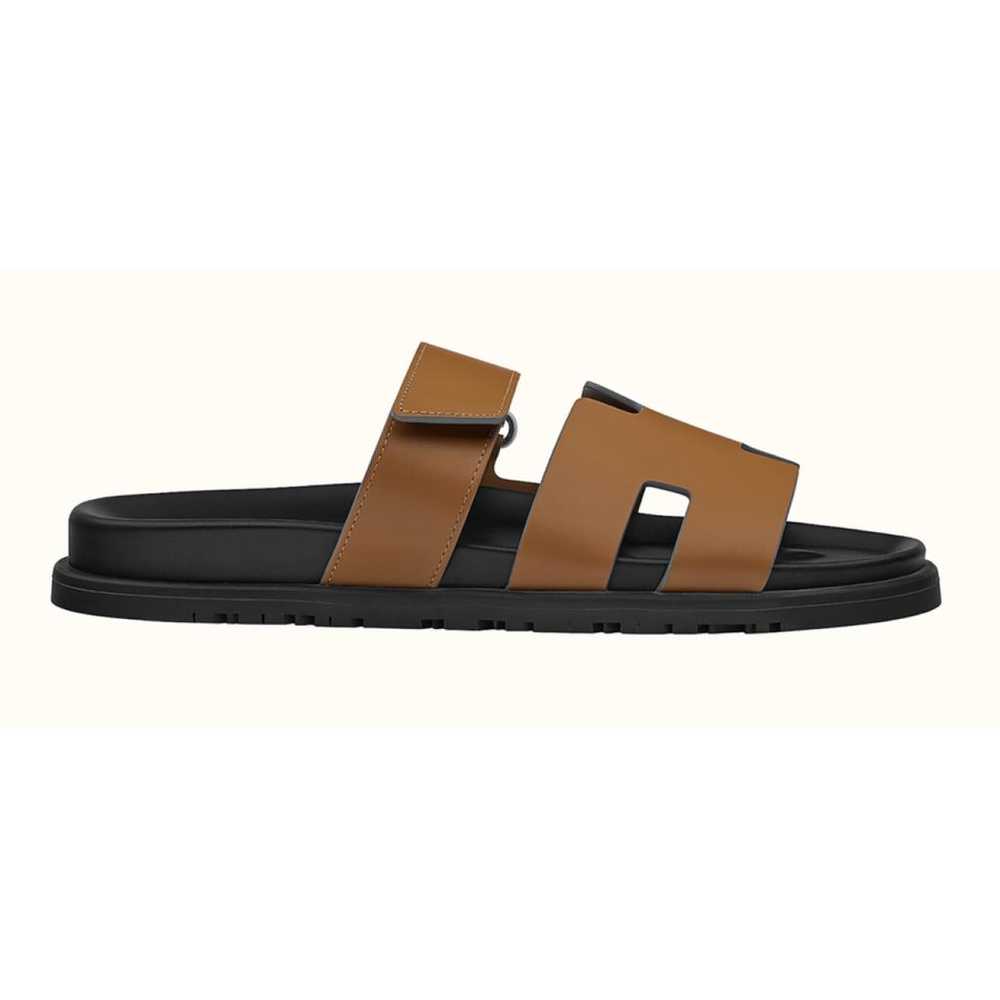 Hermès Chypre leather sandals - image 4