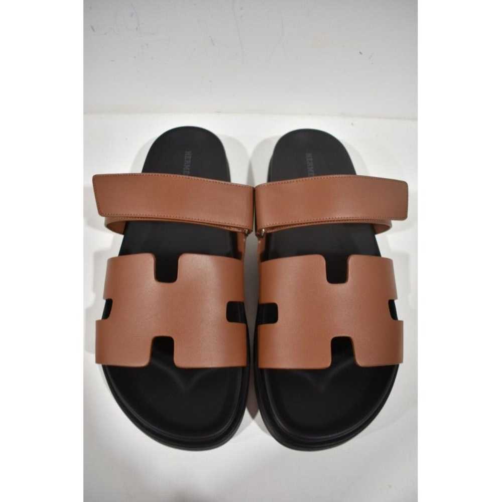 Hermès Chypre leather sandals - image 6