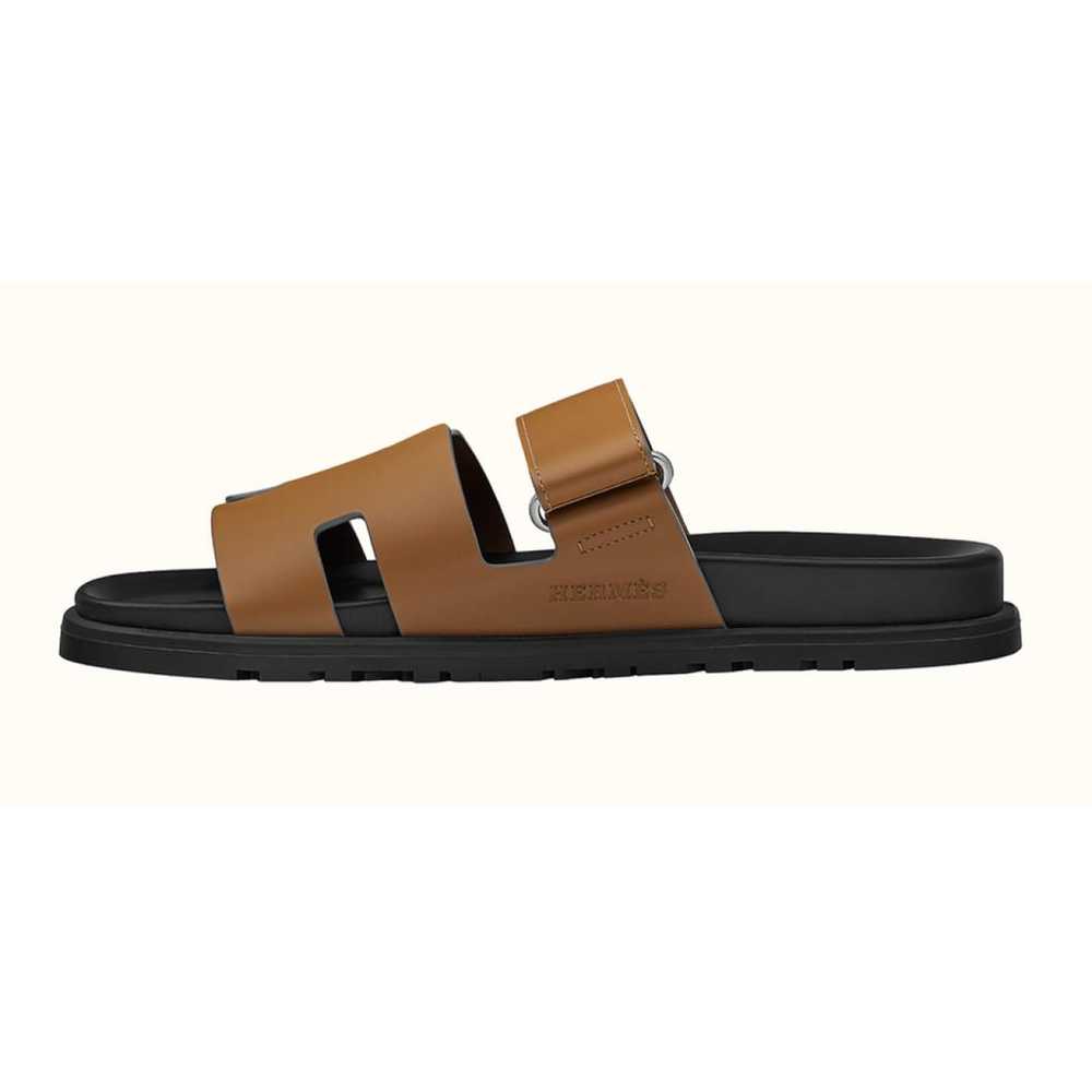 Hermès Chypre leather sandals - image 7