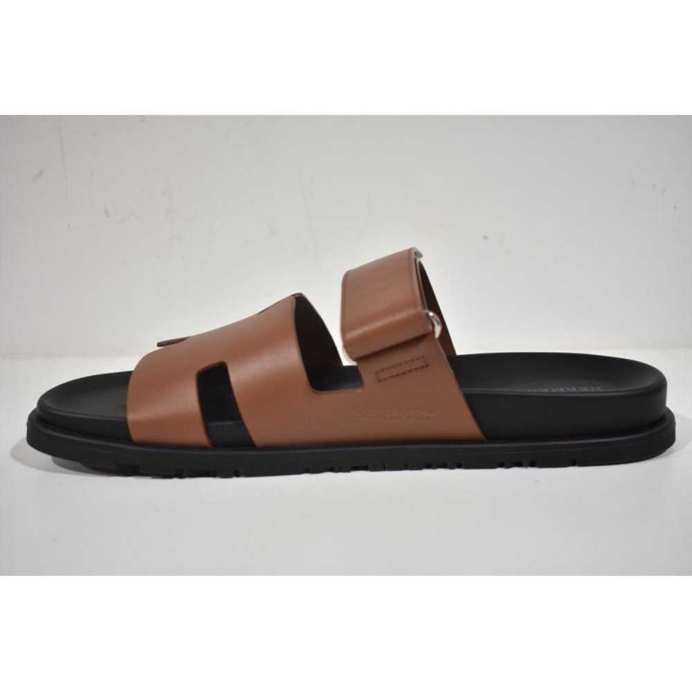 Hermès Chypre leather sandals - image 8