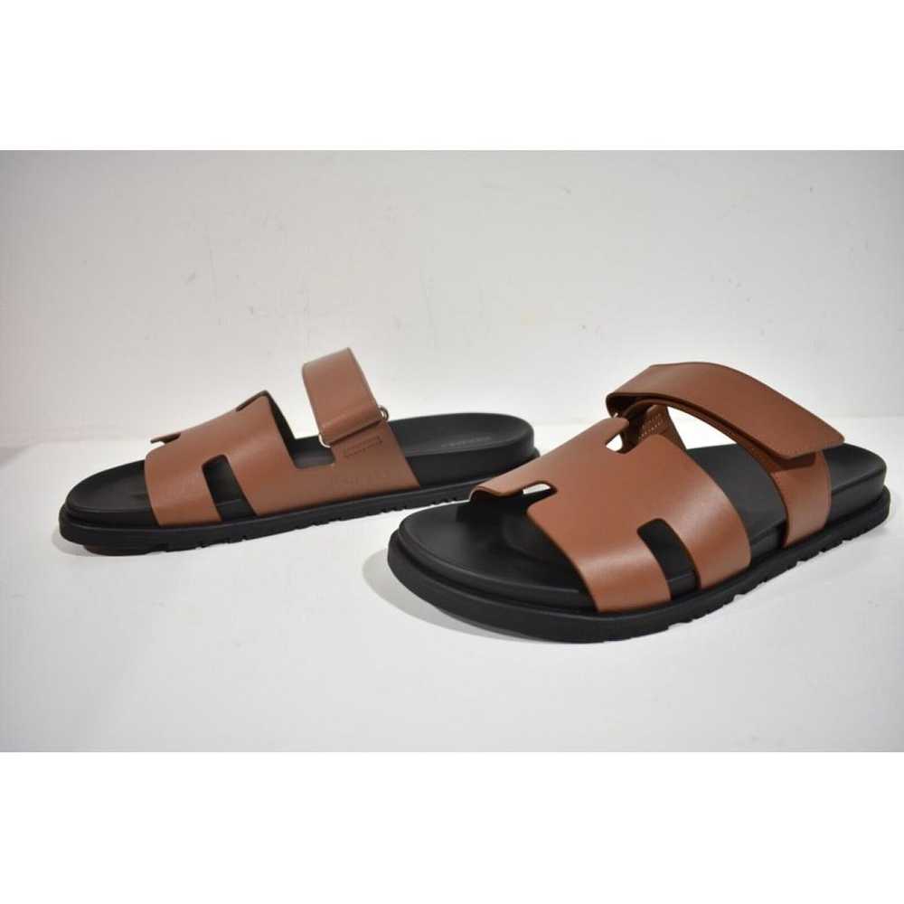 Hermès Chypre leather sandals - image 9