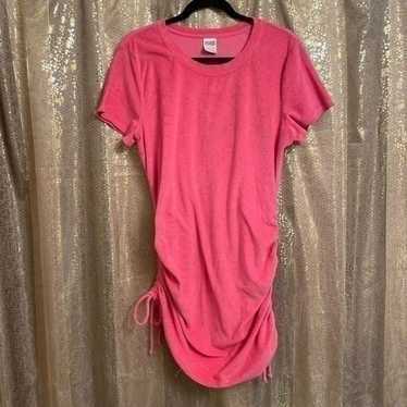 PINK Victorias Secret Hot Pink Terry Ruched Side … - image 1