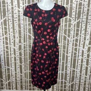 Betsey Johnson Cherry Print Scuba Sheath Dress 6 - image 1