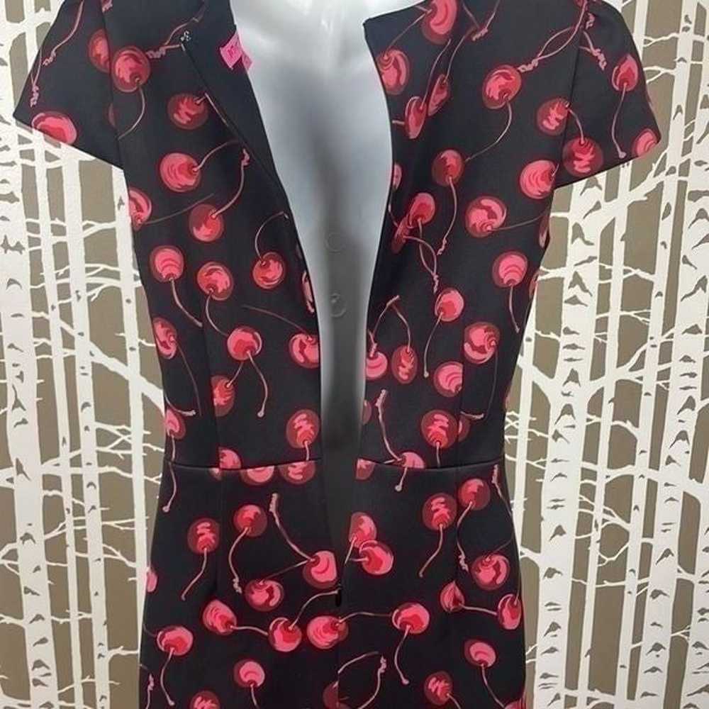 Betsey Johnson Cherry Print Scuba Sheath Dress 6 - image 9