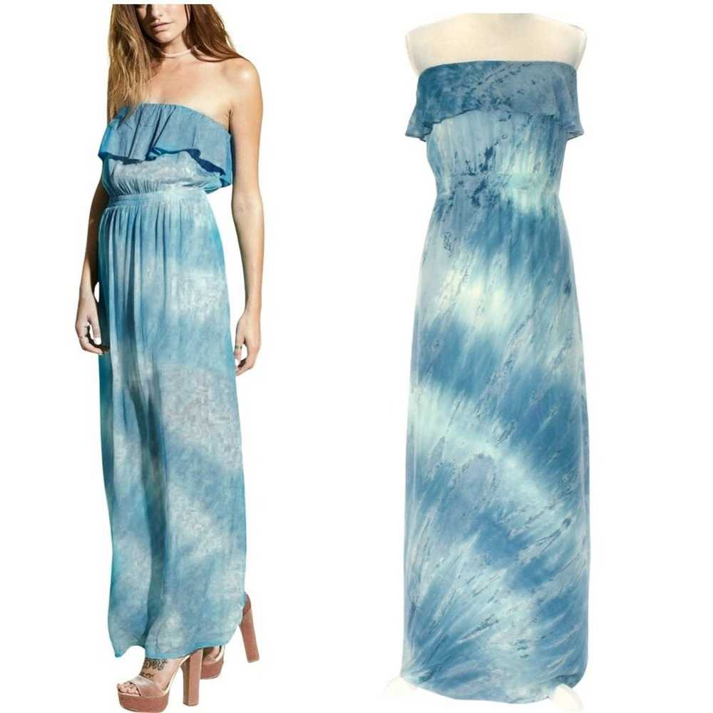 GYPSY 05 Nina Silk Ruffle Tie Dye Strapless Maxi … - image 12