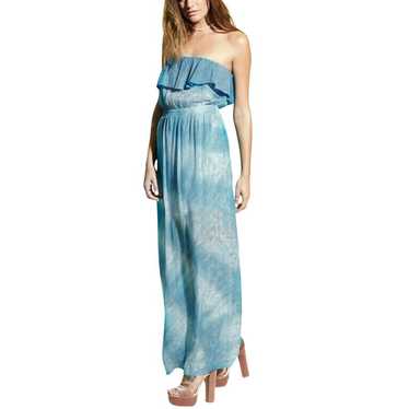 GYPSY 05 Nina Silk Ruffle Tie Dye Strapless Maxi … - image 1