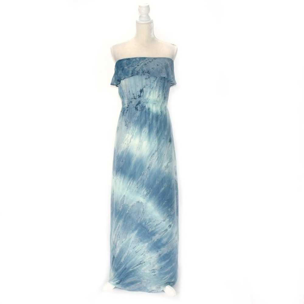 GYPSY 05 Nina Silk Ruffle Tie Dye Strapless Maxi … - image 2