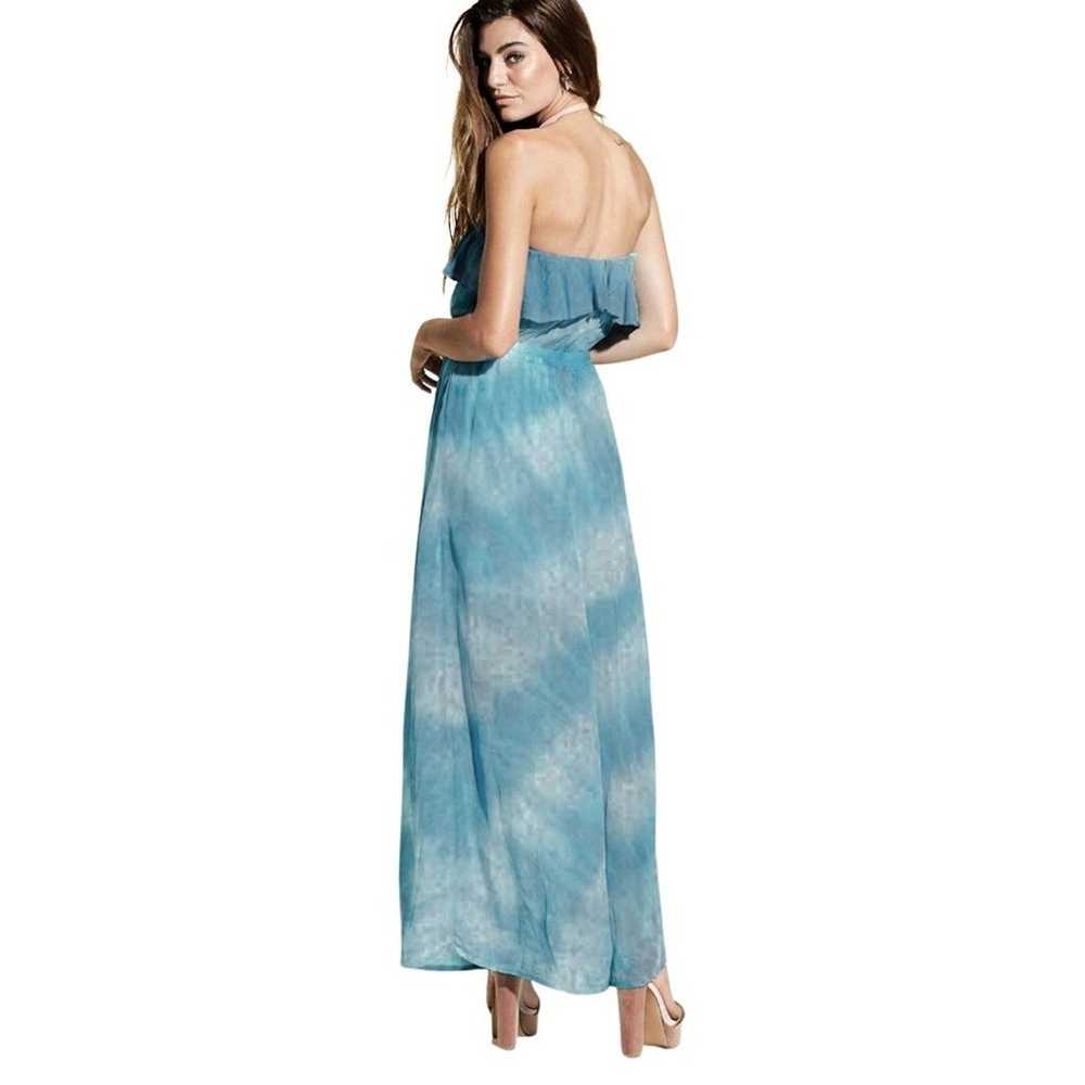 GYPSY 05 Nina Silk Ruffle Tie Dye Strapless Maxi … - image 3