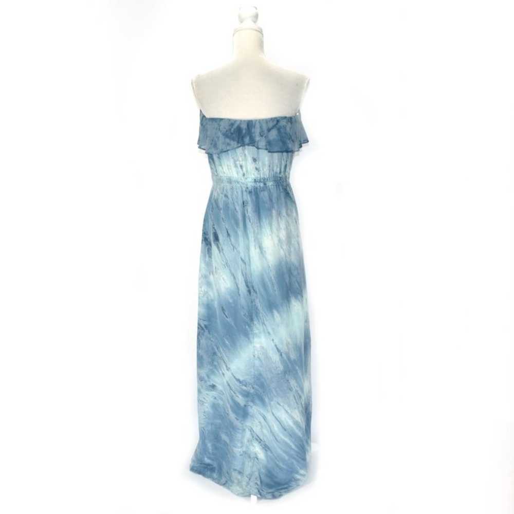 GYPSY 05 Nina Silk Ruffle Tie Dye Strapless Maxi … - image 4