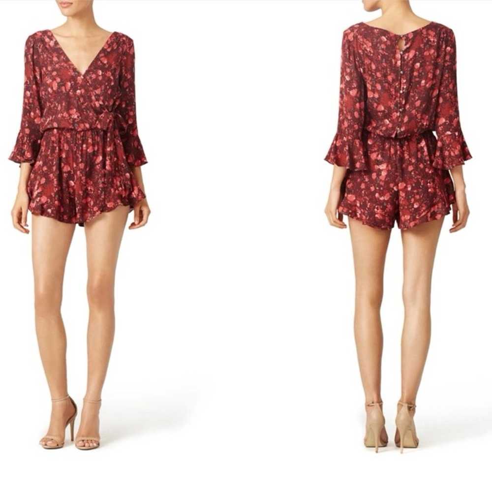 Free People / Urban Outfitters Red Floral Foliage… - image 1