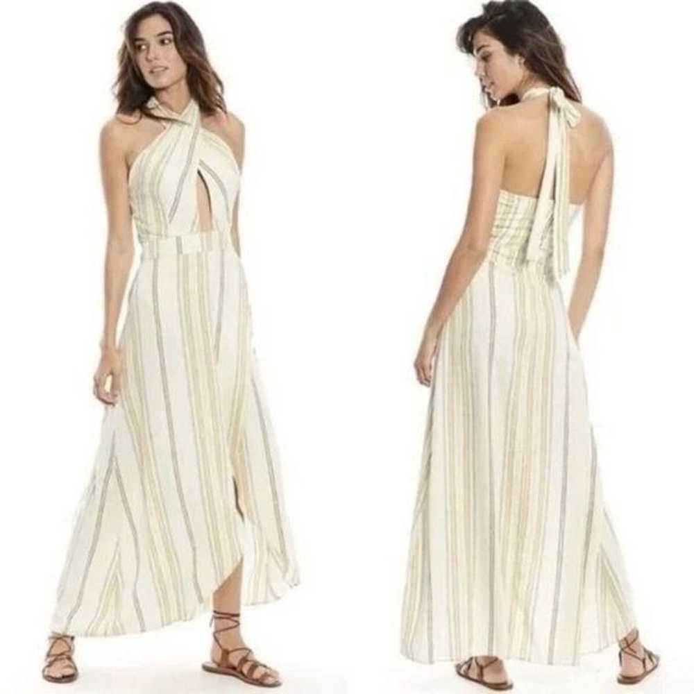 Happy X Nature Womens Cream Striped Linen Cutout … - image 12