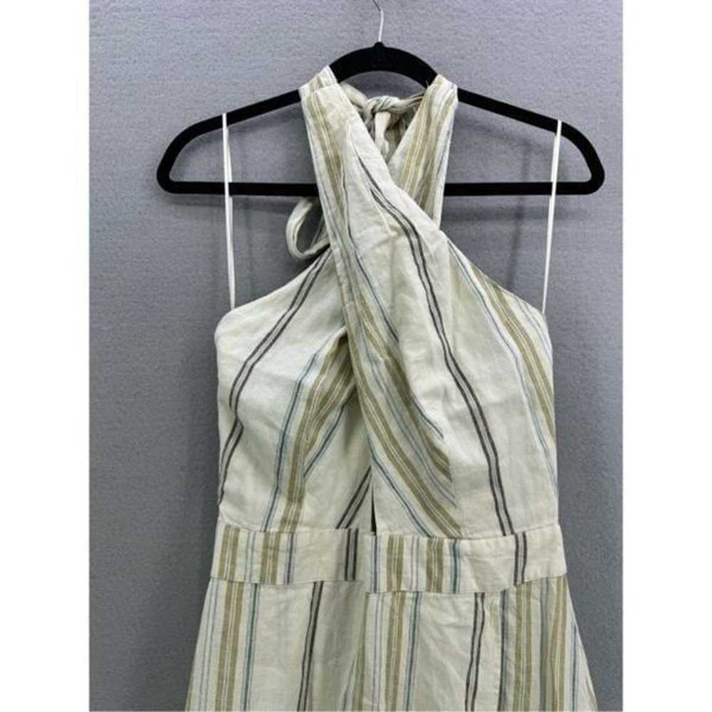 Happy X Nature Womens Cream Striped Linen Cutout … - image 3