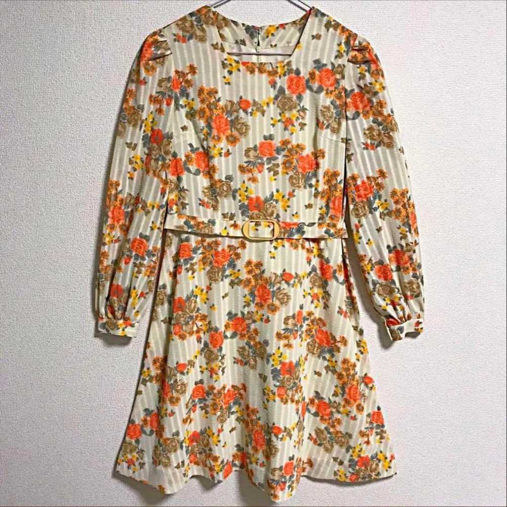 1970s Retro Floral Dress - image 1