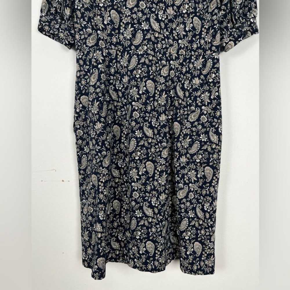 Boden Button Jersey Mini Tea Floral Paisley Puff … - image 10