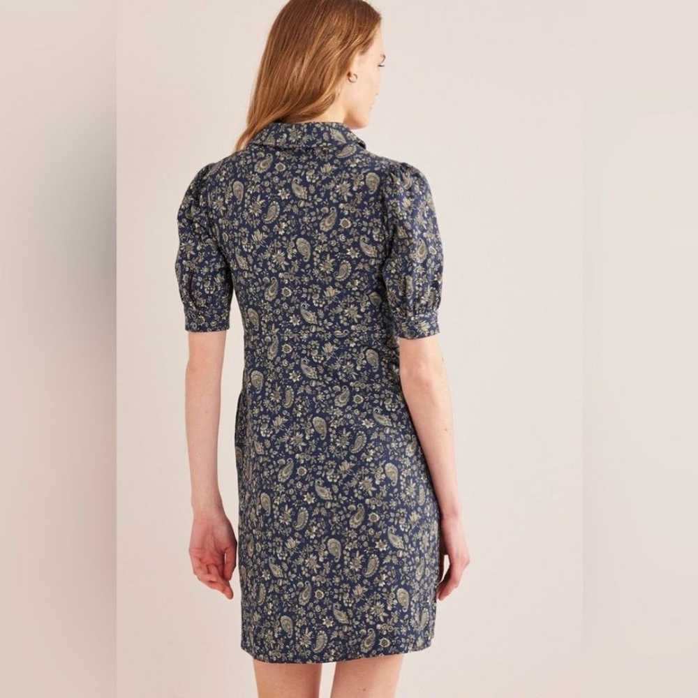 Boden Button Jersey Mini Tea Floral Paisley Puff … - image 11