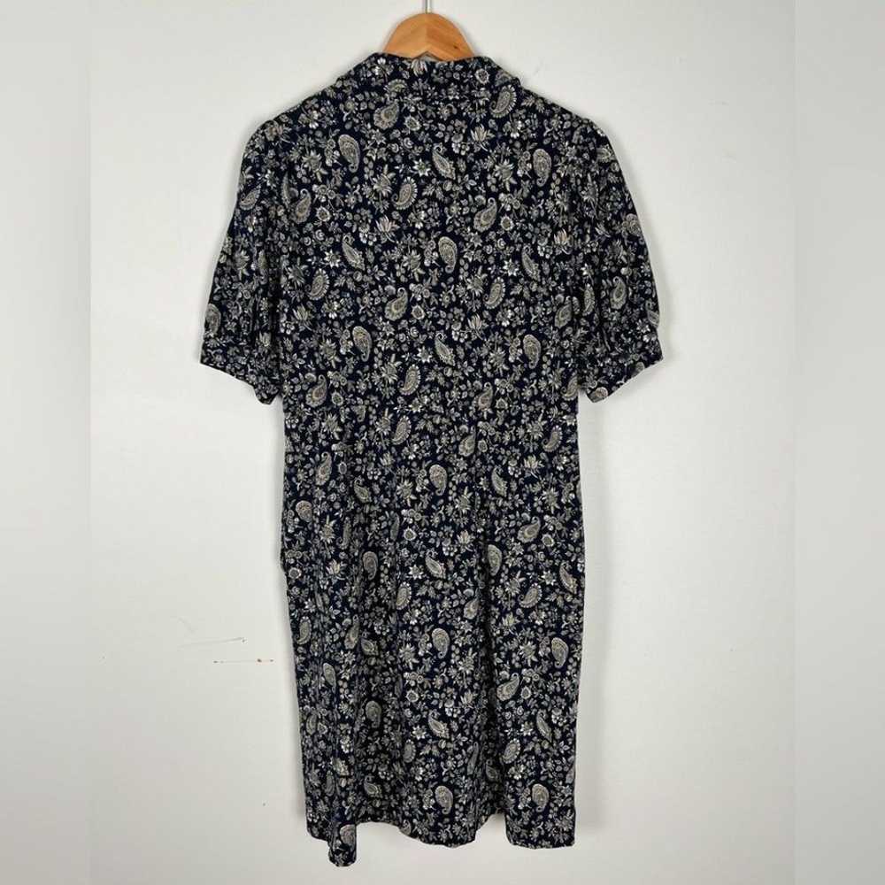 Boden Button Jersey Mini Tea Floral Paisley Puff … - image 7