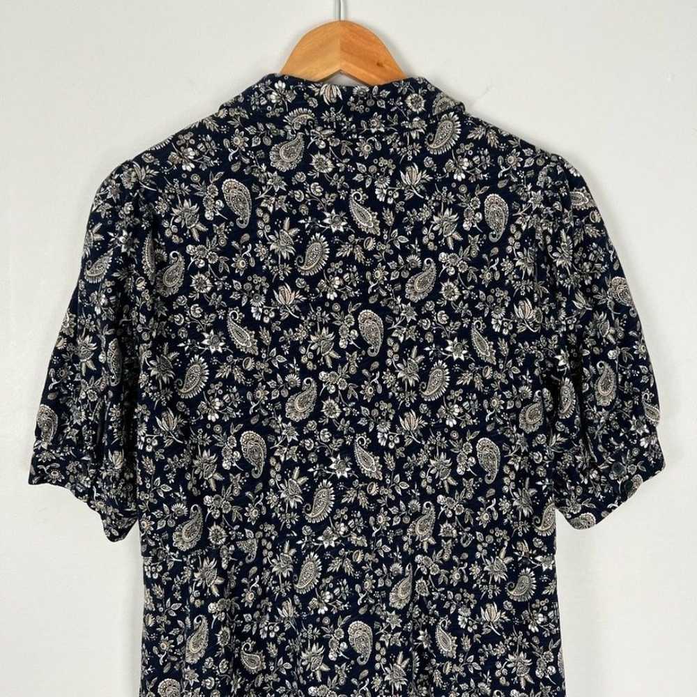 Boden Button Jersey Mini Tea Floral Paisley Puff … - image 8