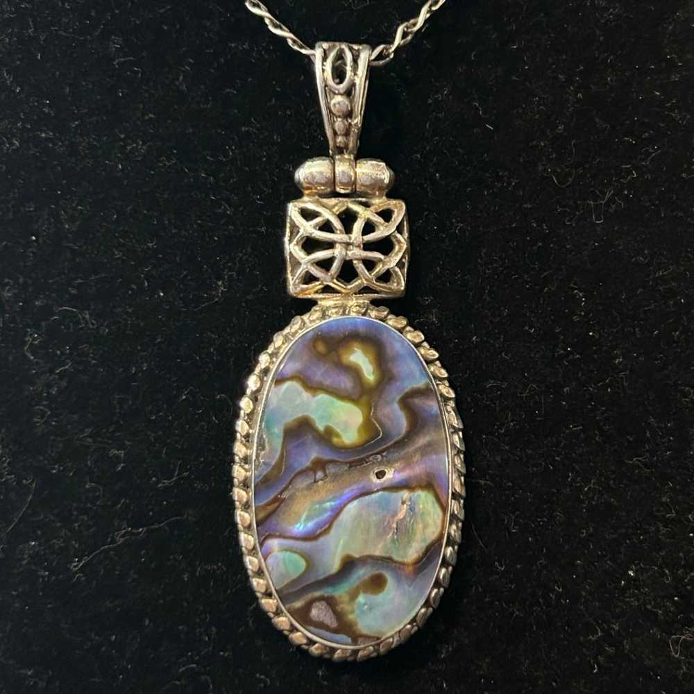 925 sterling, Abalone necklace - image 1