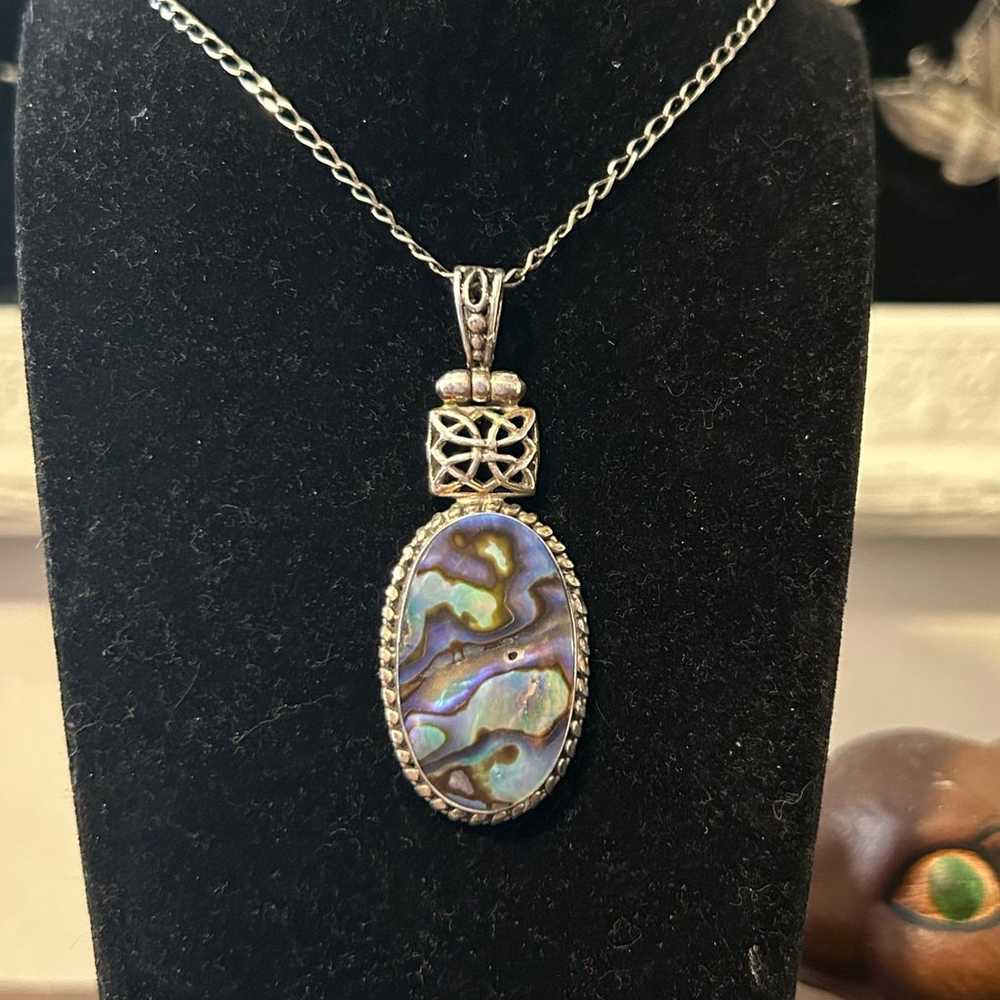 925 sterling, Abalone necklace - image 3