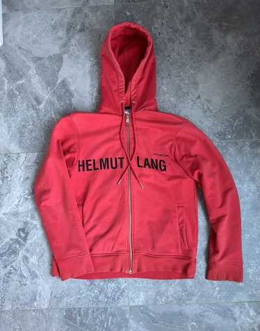 Helmut Lang Helmut lang red zip up hoodie by Shane