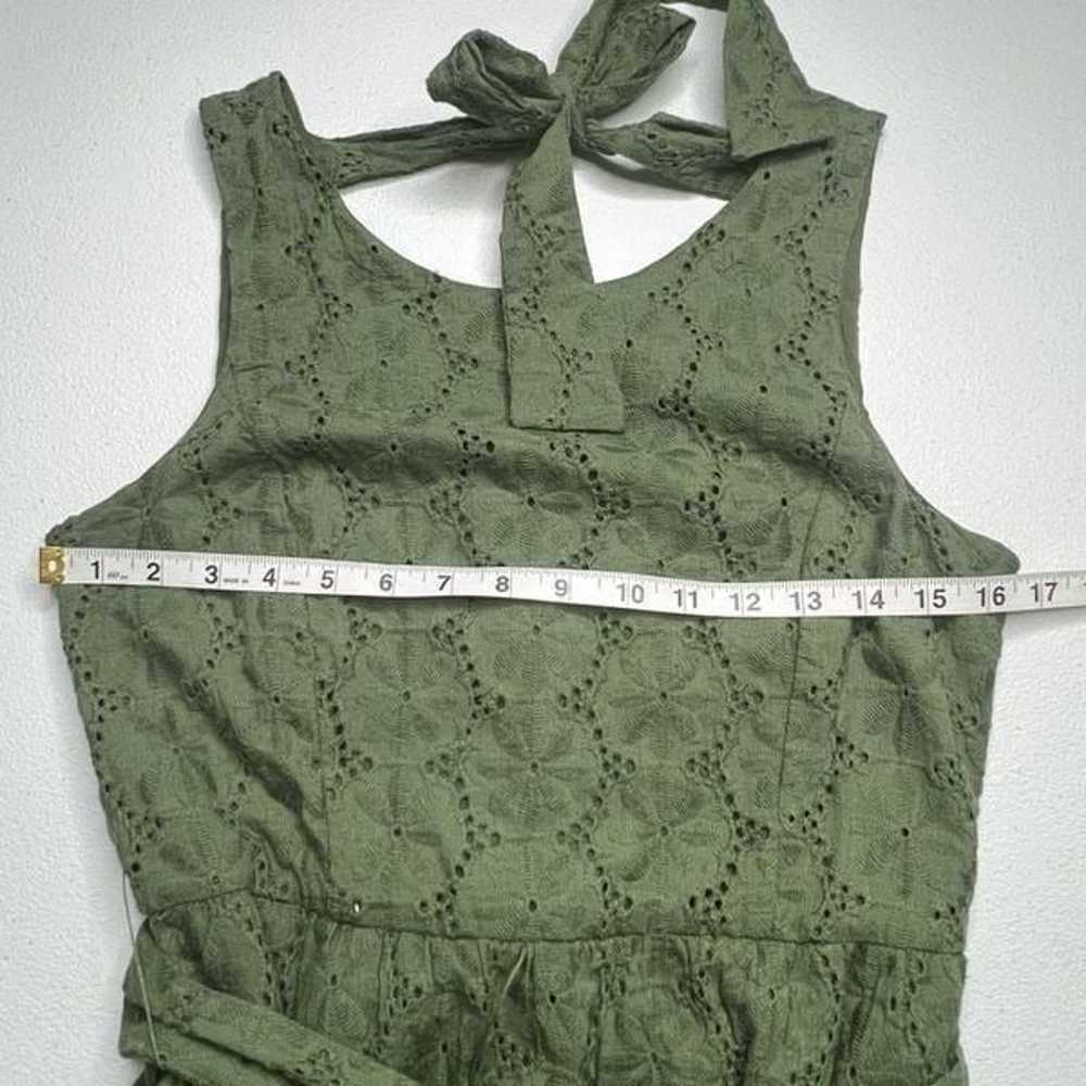 Tahari ASL Green Sleeveless Cotton Eyelet Embroid… - image 12