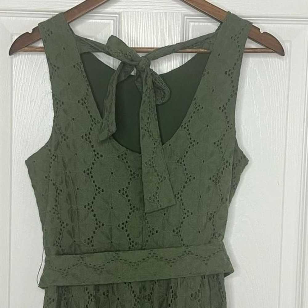 Tahari ASL Green Sleeveless Cotton Eyelet Embroid… - image 7