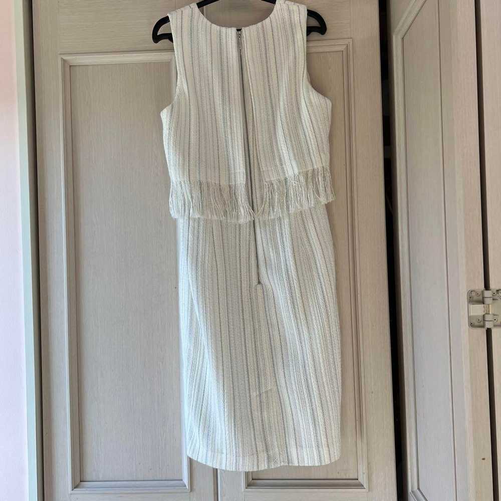 Karl Lagerfeld White Sleeveless Fringe Dress - image 2