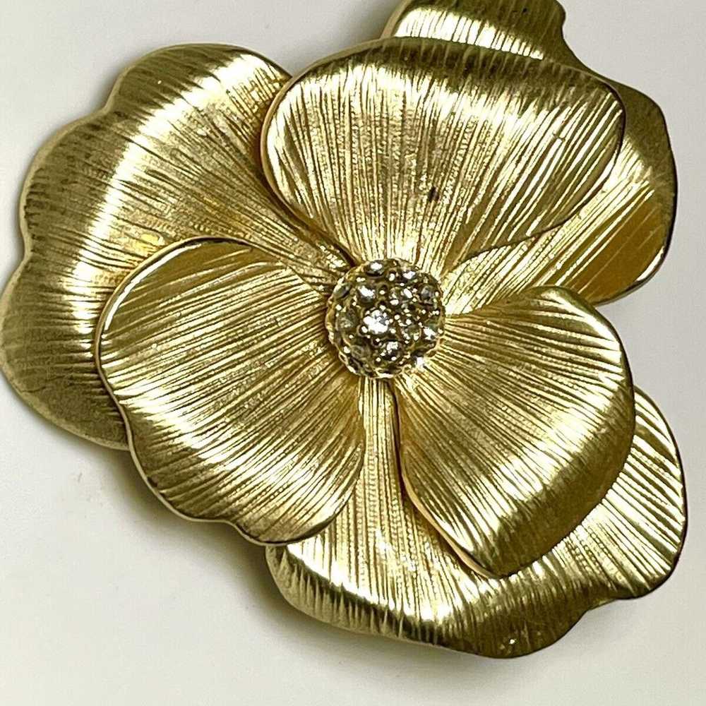 KJL Kenneth Jay Lane Satin Gold, matte gold dogwo… - image 3