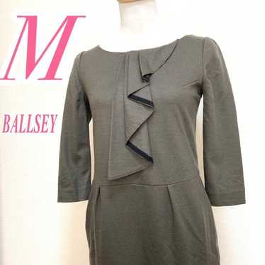 BALLSEY Dress 38 Brown Frill Office Casual Elegant - image 1