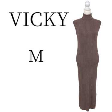 VICKY Brown Long Knit Dress M - image 1