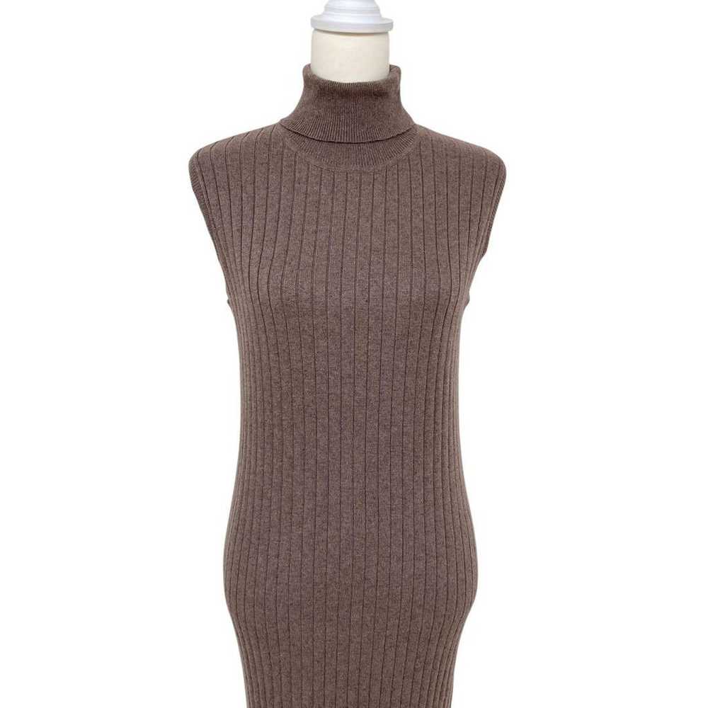 VICKY Brown Long Knit Dress M - image 3