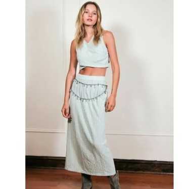 Free People Beach Light Mint Top and Skirt l