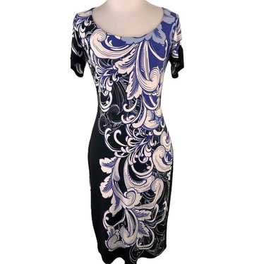 Boston Proper Feather Scroll Scoop Neck Sheath Dre