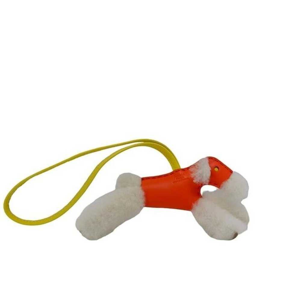 Hermès Mini Dog leather bag charm - image 3