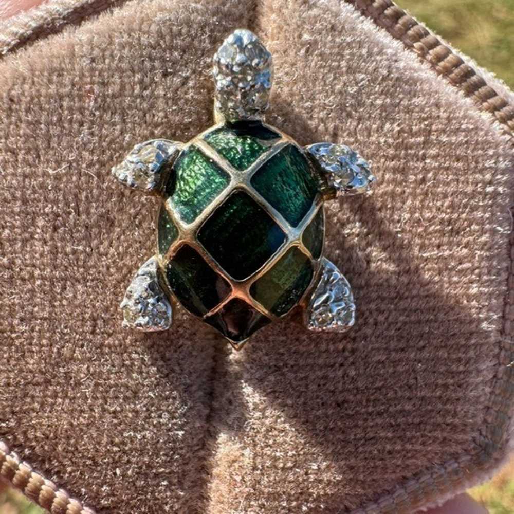 solid 10k gold genuine diamond hawaii turtle pend… - image 5