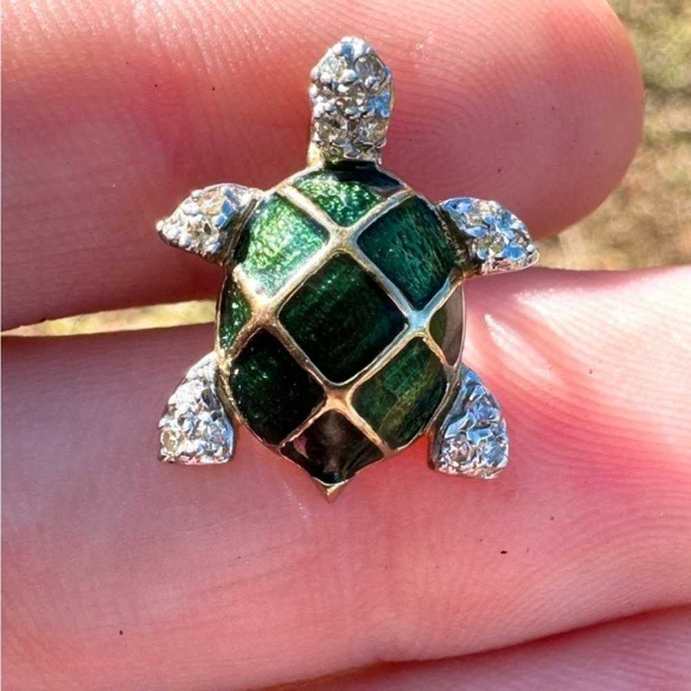 solid 10k gold genuine diamond hawaii turtle pend… - image 8