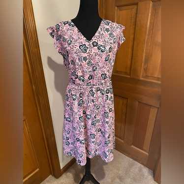 Loft Soft Pink Paisley Dress XL