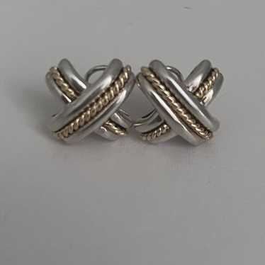 Tiffany & Co. Silver and 18K gold clip earrings - image 1