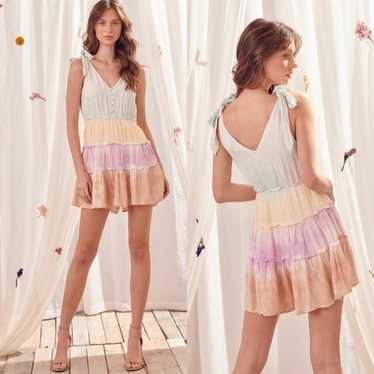 Storia Tie Dye Tiered Romper - image 1