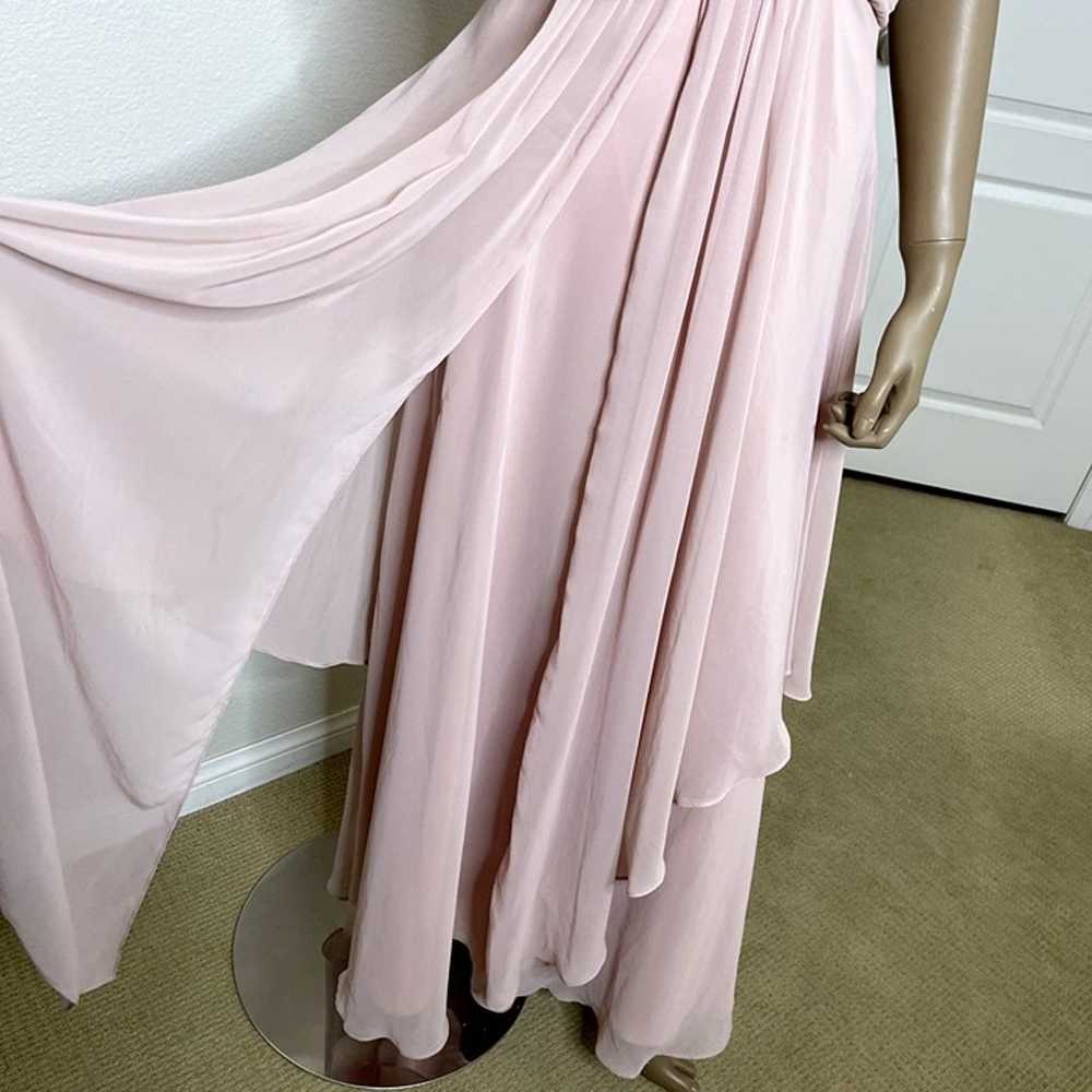 Eliza J Long Gown Size 8 Embellished Tiered Pink … - image 6