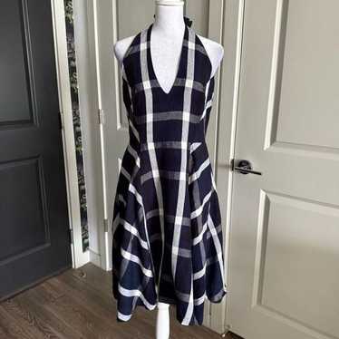 Anthropologie Brand Eva Franco Linen Plaid A-line… - image 1